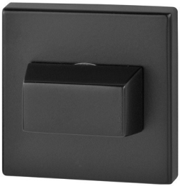 Czarny włącznik światła o prostokątnym kształcie, zamontowany na ścianie.