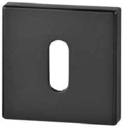 Czarny panel ścienny z prostokątnym otworem w środku, przeznaczony do montażu w instalacjach elektrycznych.