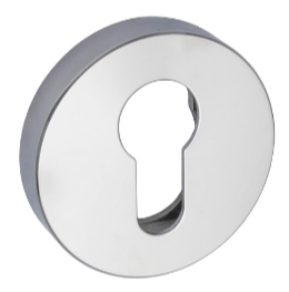 Metalowy zamek w kształcie okręgu z otworem na klucz.
