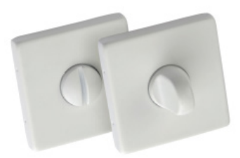 Dwa białe przełączniki elektryczne na ścianie.