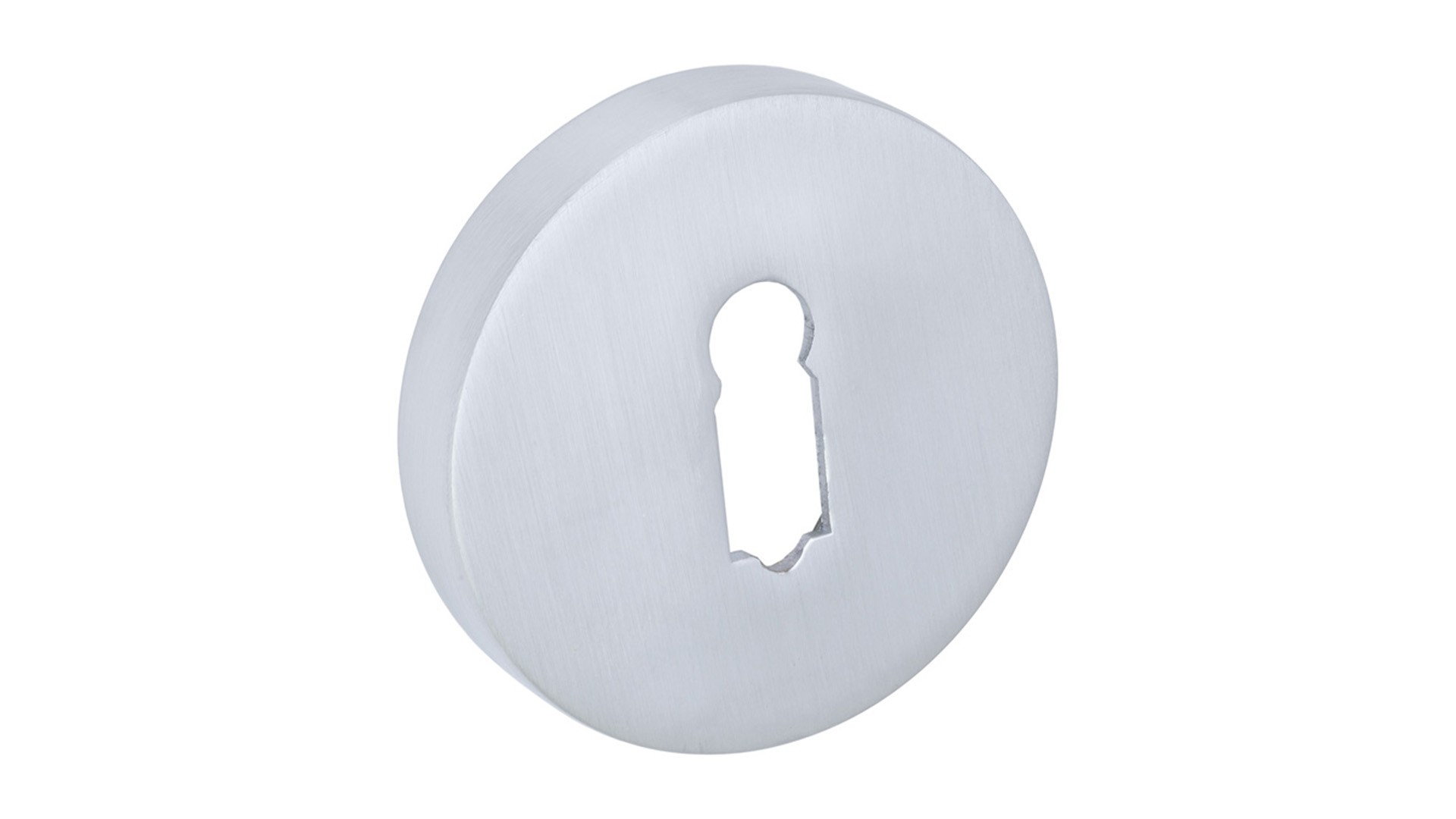 Metalowy zamek w kształcie okręgu z wycięciem na klucz.