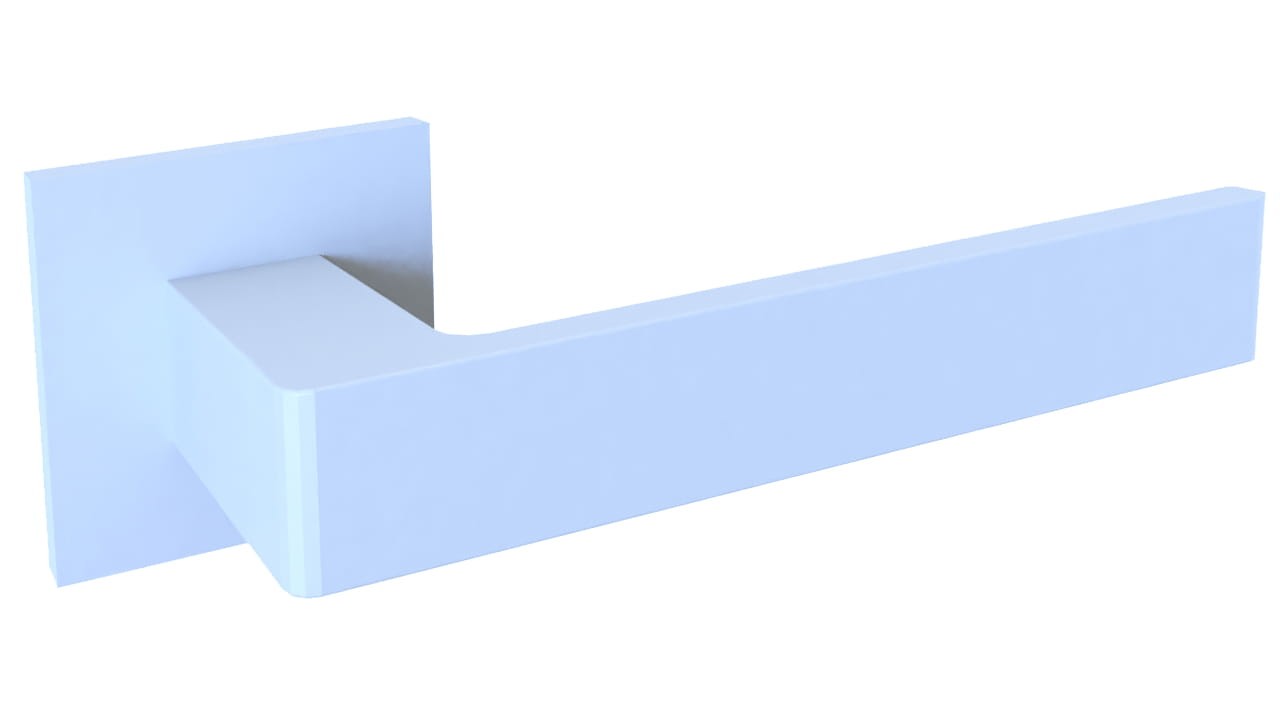 Biały uchwyt o prostokątnym kształcie, montowany na ścianie, z minimalistycznym designem.