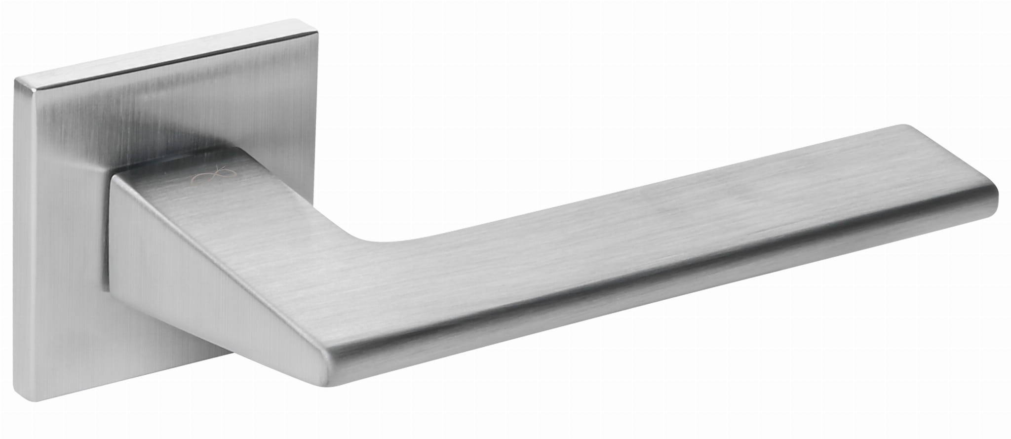 Nowoczesny uchwyt drzwiowy w kolorze stalowym, o prostym i eleganckim designie.