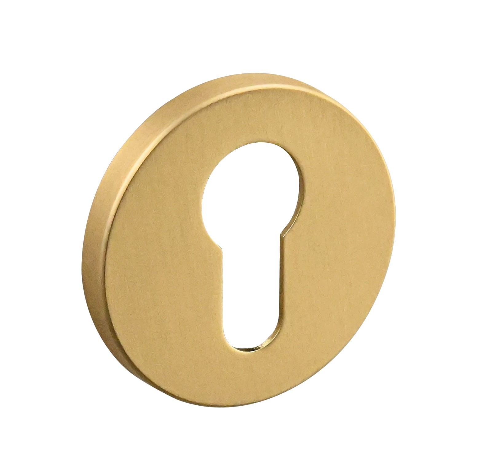 Złoty wkład zamka w kształcie okręgu z otworem na klucz.