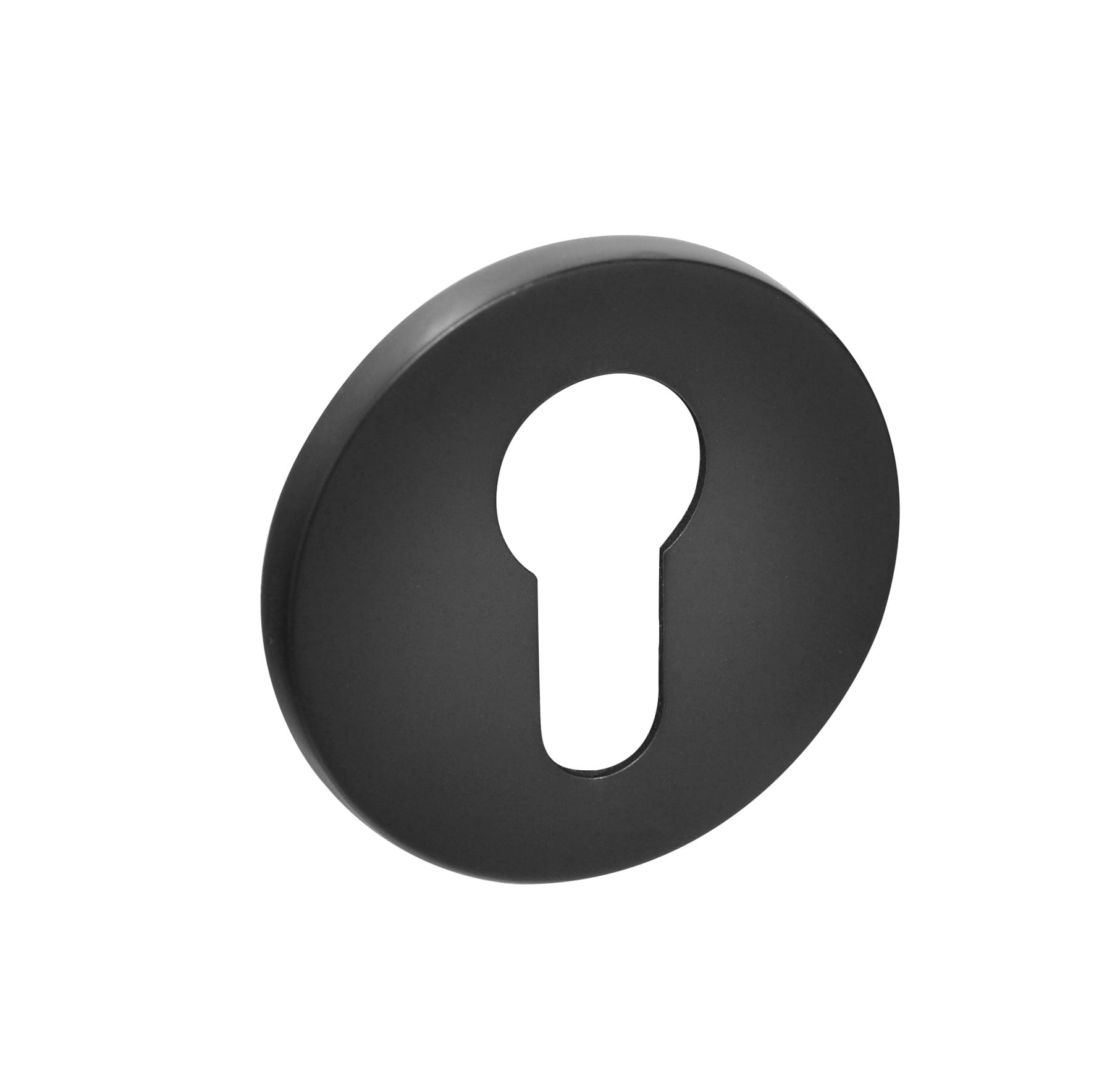 Czarna osłona zamka w kształcie okręgu z otworem w kształcie klucza.