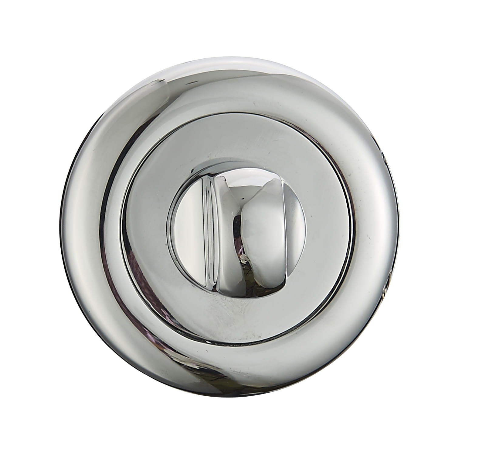 Błyszczący, okrągły zamek z pokrętłem, umieszczony na jasnym tle.