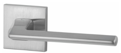 Metalowy uchwyt drzwiowy w nowoczesnym stylu, z prostą, elegancką formą i matowym wykończeniem.