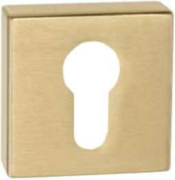 Złoty wizjer z otworem w kształcie klucza, umieszczony na prostokątnej płycie.